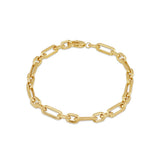 9K Yellow Gold 5mm Figabelcher 1+1 Bracelet 19cm/7.5"