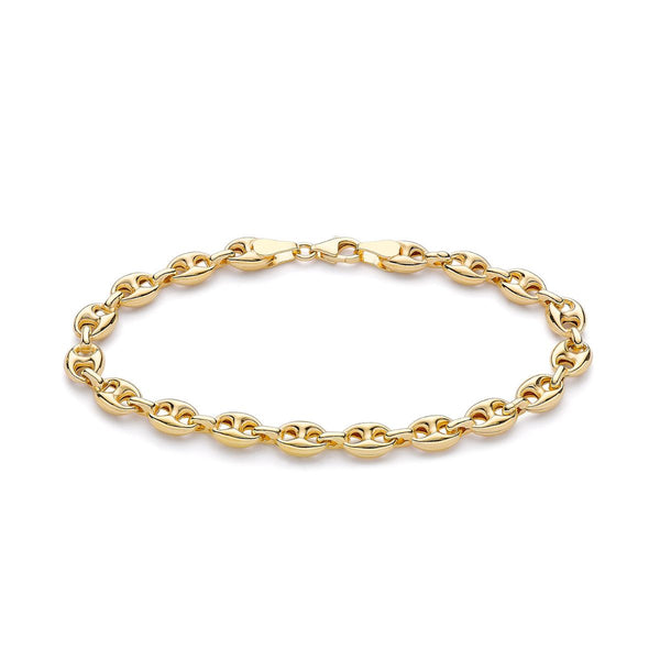 9K Yellow Gold 6mm Rambo Chain Bracelet /7.5"