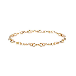 9K Gold Double Twist Fancy Bracelet /7.5"