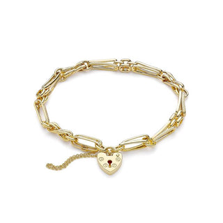 9K Yellow Gold Padlock Bracelet /7.5