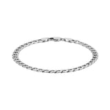 9K White Gold Hollow 6-Sided Curb Chain Bracelet /7.5"