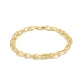 9K Yellow Gold Basket Weave & Ball Bracelet /7.5"