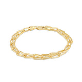 9K Yellow Gold Basket Weave & Ball Bracelet /7.5"
