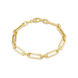 9K Yellow Gold DC 5.5mm Square Figabelcher 1+1 Bracelet /7.5