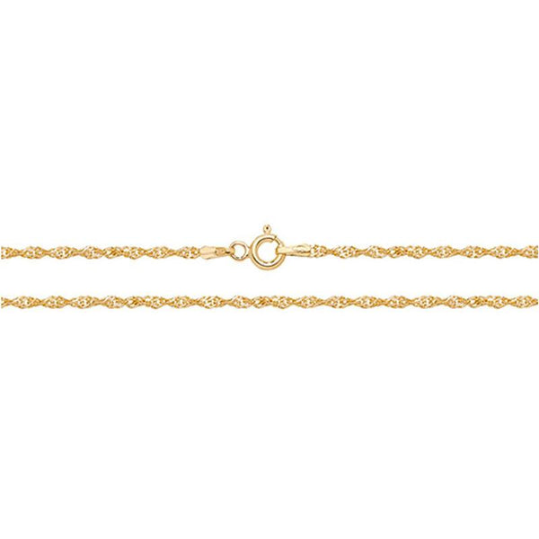 9K Yellow Gold Singapore Chain 22"