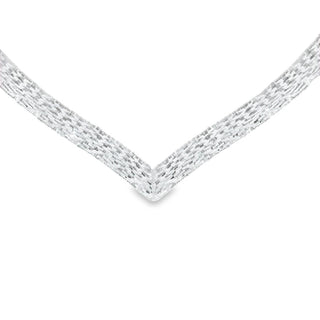 Sterling Silver V Shaped Knitted Necklace