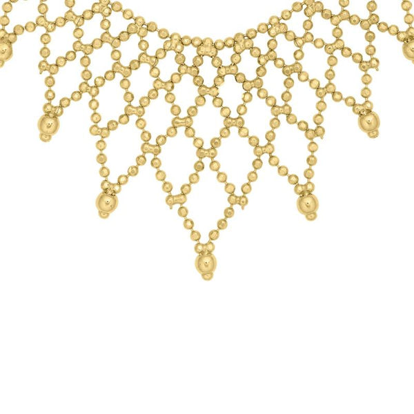 9K Yellow Gold Fancy Chandelier Necklace