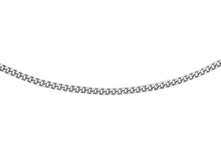 9ct White Gold Diamond Cut Curb 20" Chain