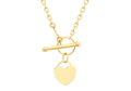 9ct Yellow Gold T Bar and Heart Necklace