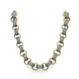 9K Yellow Gold Blue Cubic Zirconia Belcher Chain