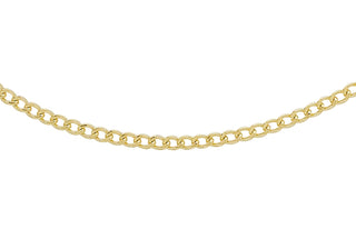 9ct Yellow Gold Semi-Solid Flat Curb Chain 16"