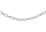 9K White Gold 2.6mm Oval Diamond Cut Belcher Chain 16"