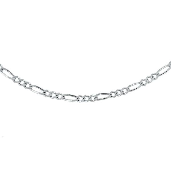 9K White Gold 1.8mm Figaro Chain 20"