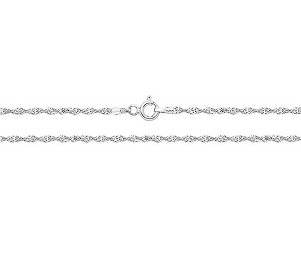9K White Gold Singapore Chain 24"
