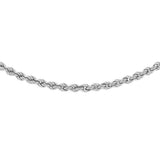 9K White Gold 2mm Hollow Rope Chain 20"