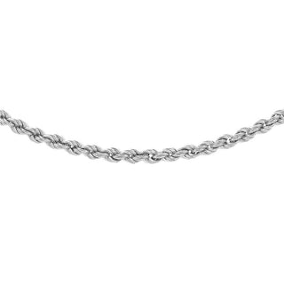 9K White Gold 2mm Hollow Rope Chain 20"
