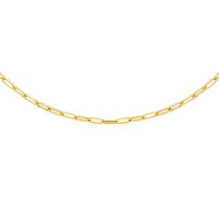 9K Yellow Gold Small Paper Clip Chain 18"