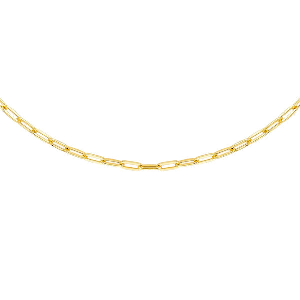 9K Yellow Gold Small Paper Clip Chain 18"