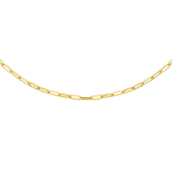 9K Yellow Gold Small Paper Clip Chain 20"