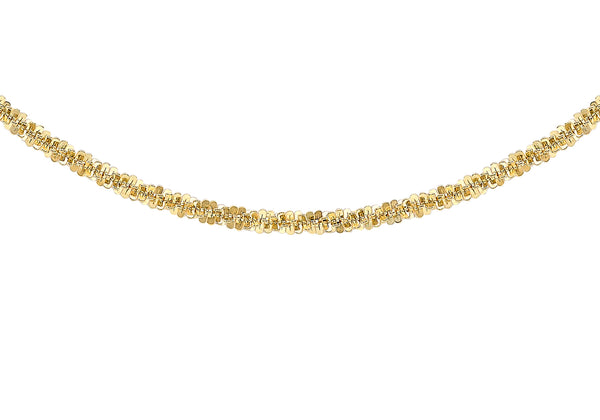 9K Yellow Gold 2.4mm Crisscross Tocalle Chain 18"