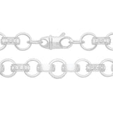 Sterling Silver Cubic Zirconia Round Belcher Chain 26"