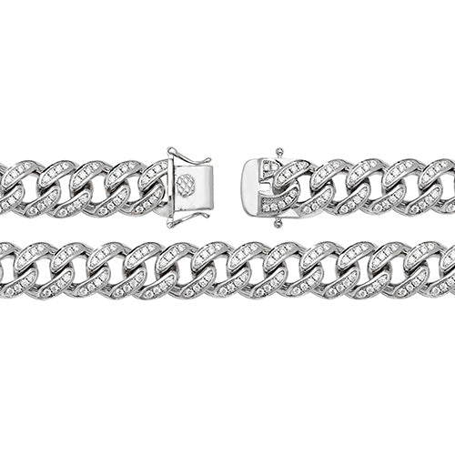 Sterling Silver Cubic Zirconia Chain 30"