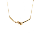 9K Yellow Gold Adjustable Knot Necklace 16-17"