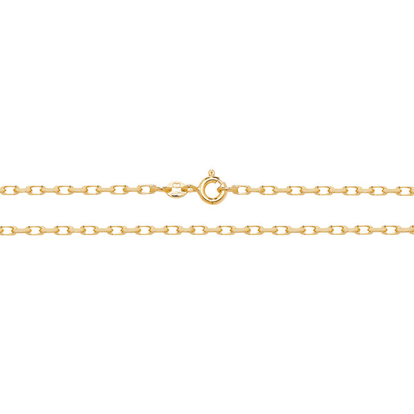 9K Yellow Gold Diamond Cut Belcher Chain 20 "