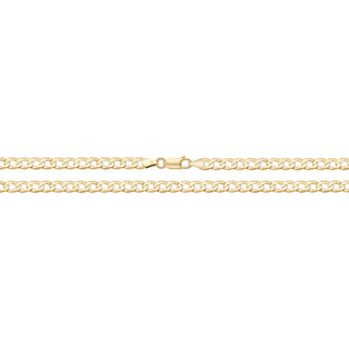 9K Yellow Gold Flat Diamond Cut Curb Chain 10"