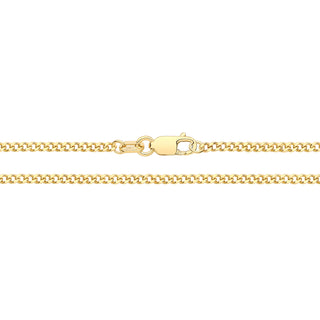 9K Yellow Gold Semi Solid Close Curb Chain 22"
