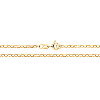9K Yellow Gold Diamond Cut Belcher Hollow Chain 16"