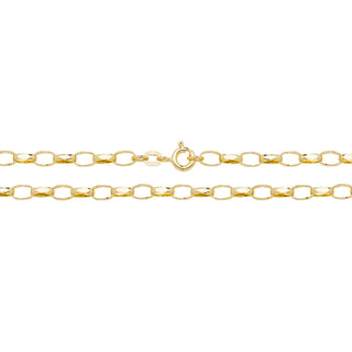 9K Yellow Gold Faceted Belcher Chain 18"