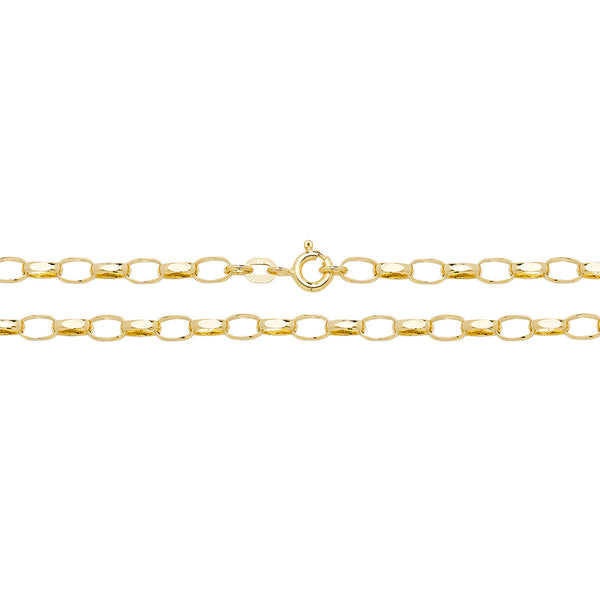 9K Yellow Gold Faceted Belcher Chain 28"