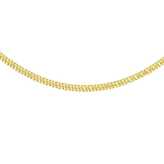 9K Yellow Gold 2.5mm Hollow Triple Curb Chain /18"