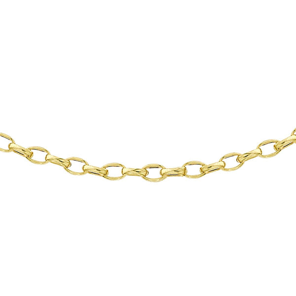 9K Yellow Gold 80 Diamond Cut Oval Belcher Chain /16’’