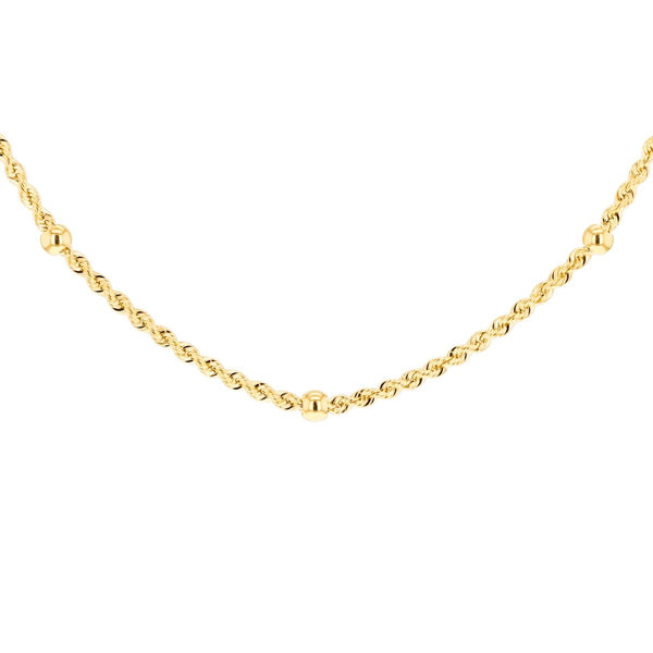 9K Yellow Gold Rope & Balls Chain /18"