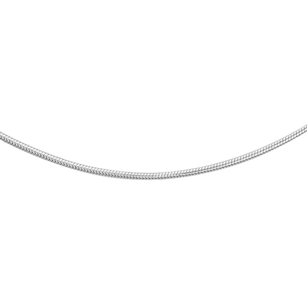 18K White Gold Round Snake Chain /18’’