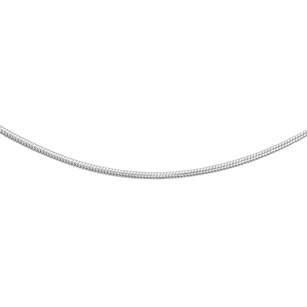 18K White Gold Round Snake Chain /16’’