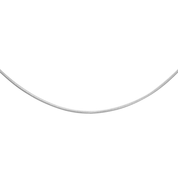 9K White Gold Round Snake Chain /16"