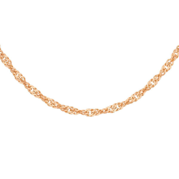 9K Rose Gold 50 Twist Curb Chain /18’’