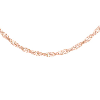 9K Rose Gold 16 Diamond Cut Twist Curb Chain /16’’