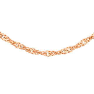 9K Rose Gold 16 Diamond Cut Twist Curb Chain /18’’