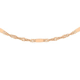 9K Rose Gold Twist & Bar Curb Chain /16’’