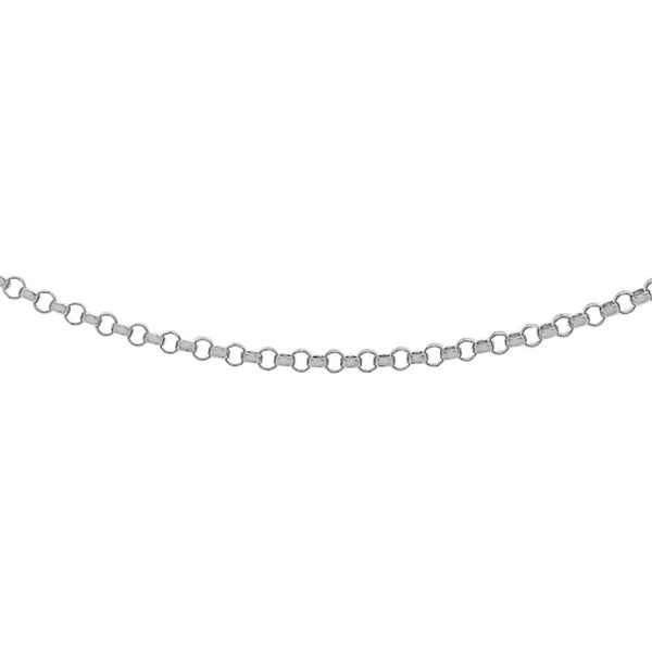 9K White Gold 1.2mm Round Belcher Chain /20"