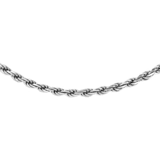 9K White Gold 60 Diamond Cut Rope Chain /18"