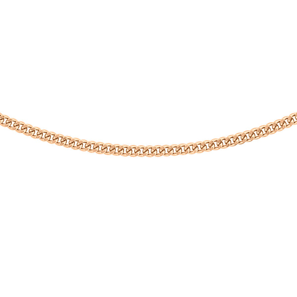 9K Rose Gold 30 Diamond Cut Curb Chain/ 18"-20"