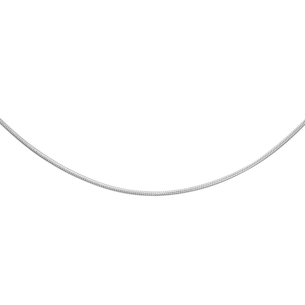 9K White Gold Round Snake Chain