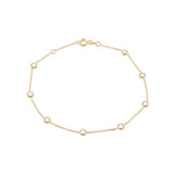9K Yellow Gold 3.65mm CZ Adjustable Bracelet /7"-7.5"