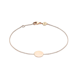 9K Rose Gold 10mm Disc Adjustable Bracelet / 7"-7.5"