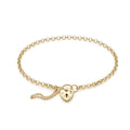 9K Gold Belcher Padlock Bracelet /7"